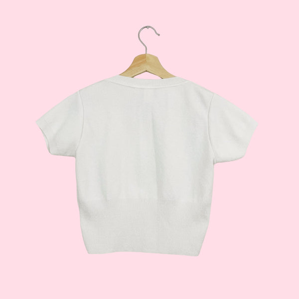 CROPPED KNIT S/S TOP (M)