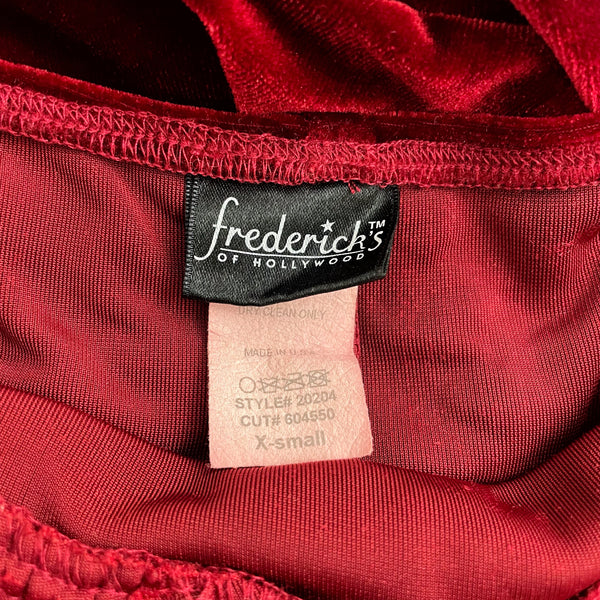FREDERICK'S RED VELVET MAXI DRESS (XS)
