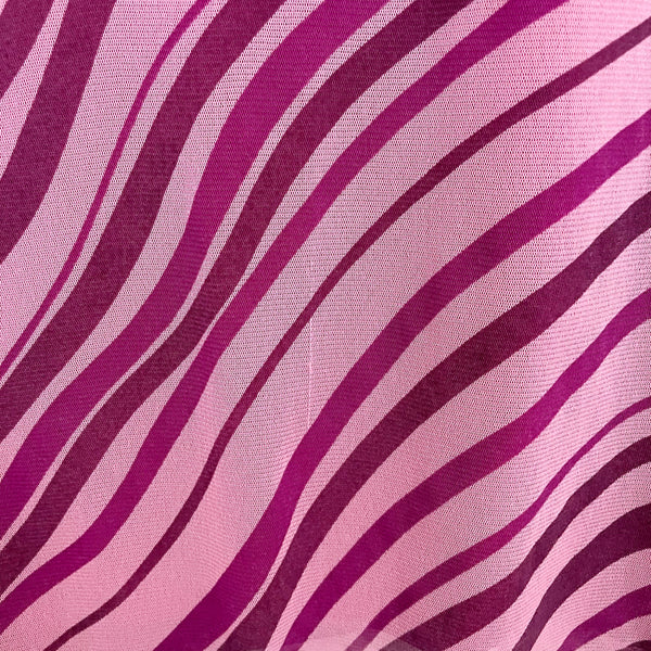 Y2K PURPLE WAVY MESH OPEN BACK MIDI DRESS (M)