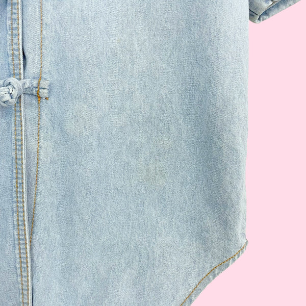 DENIM TOGGLE KNOT BLOUSE (S)