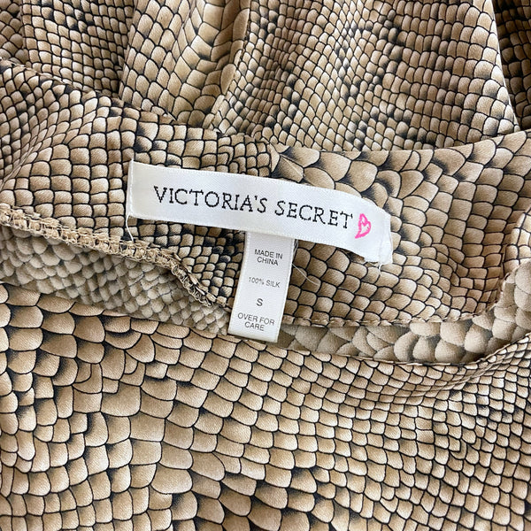 90S VICTORIA'S SECRET SNAKE PRINT SILK SLIP DRESS (S)