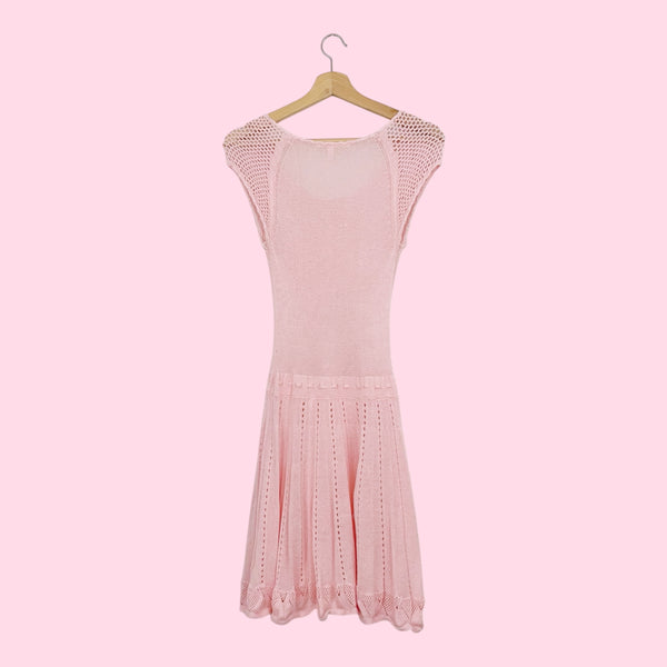 VICTORIA'S SECRET PINK KNIT MIDI DRESS (XS)