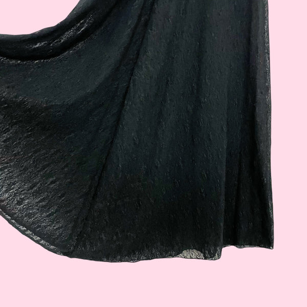Black Sheer Lace Maxi Skirt (S)
