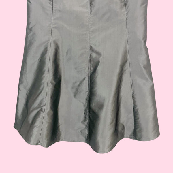 BEBE SILVER SILK MERMAID SKIRT (2/4)