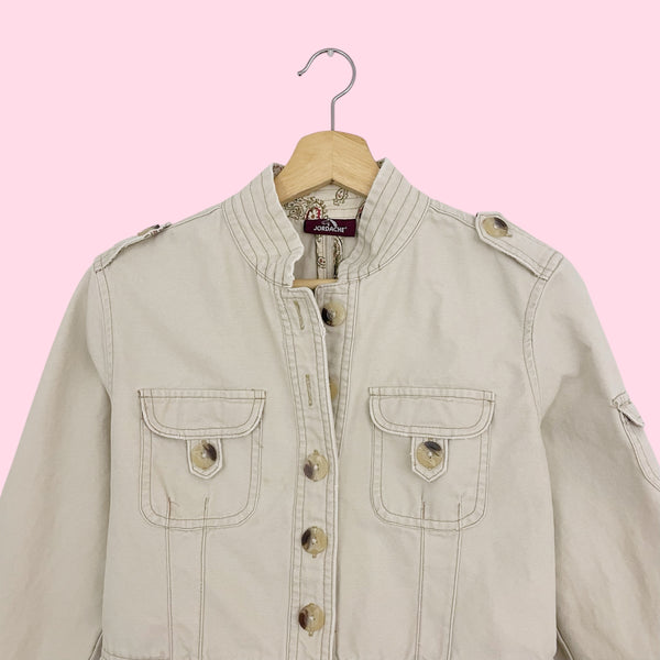 Y2K TAN CANVAS JACKET (S)
