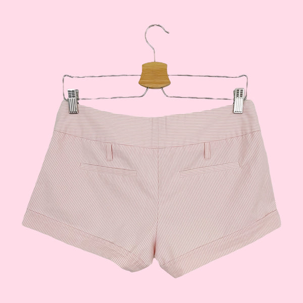 PINK + WHITE STRIPED LOW RISE SHORTS (7)