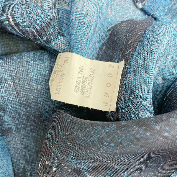 Denim Print Sheer Wrap Skirt (S)