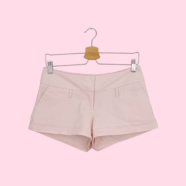 PINK + WHITE STRIPED LOW RISE SHORTS (7)