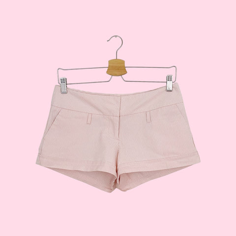 PINK + WHITE STRIPED LOW RISE SHORTS (7)
