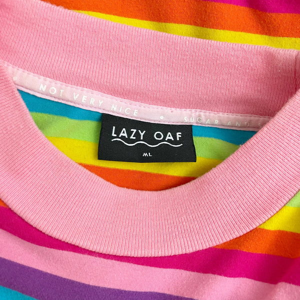 LAZY OAF RAINBOW STRIPED SALLY SACK DRESS (M/L)