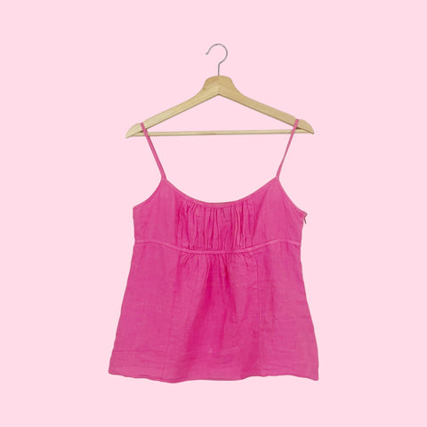 JUICY COUTURE PINK LINEN TANK (M)