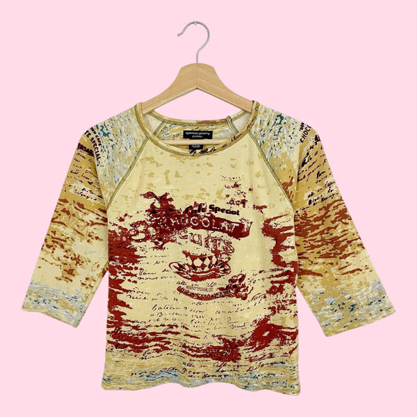 Y2K CHOCOLAT BISCUITS RHINESTONE T SHIRT (S)