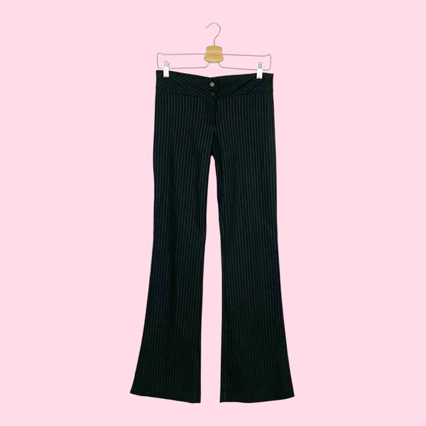 Y2K PINSTRIPE LOW RISE OFFICE PANTS (M)