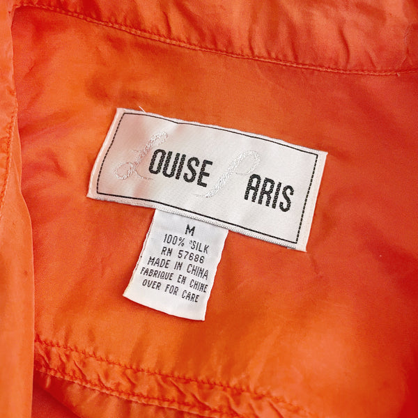 ORANGE SILK OVERSIZED SHIRT (M)