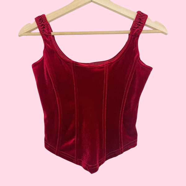 FREDERICK'S RED VELVET TANK (XS/S)