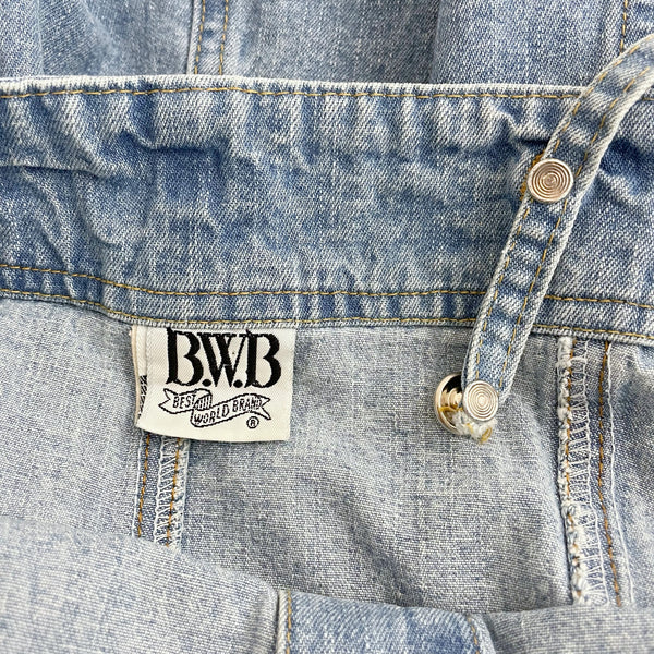 90S DENIM BUTTON UP MINI DRESS (M)