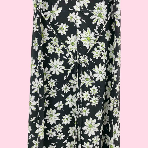 BLACK FLORAL TIE BACK MIDI DRESS (8)