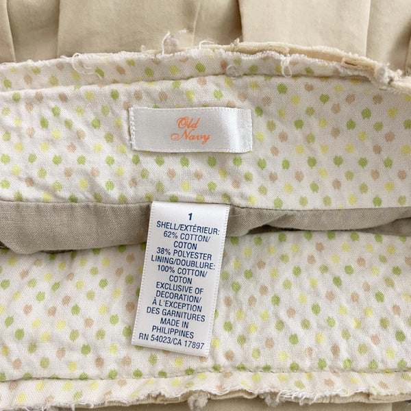 Tan + Orange Floral Midi Skirt w/ Ribbons (1)