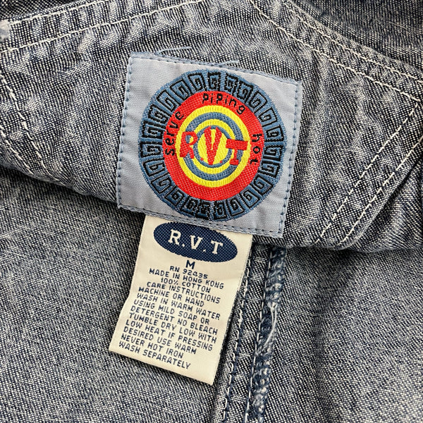 90s Patchwork Embroidered Overall Shorts (S/M)