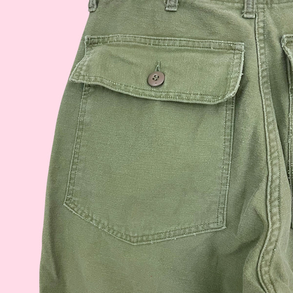 60S OG-107 GREEN MILITARY FATIGUE PANTS (28)
