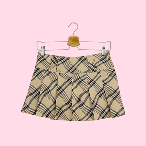 I.AM.GIA CARMEL PLAID MINI SKIRT (XXS)