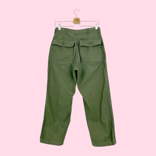 60S OG-107 GREEN MILITARY FATIGUE PANTS (28)