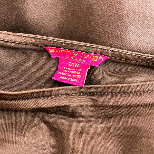 Brown Paneled Midi Skirt (20W)