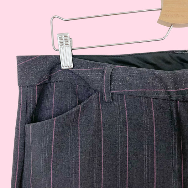GRAY + PINK PINSTRIPE OFFICE PANTS (12)