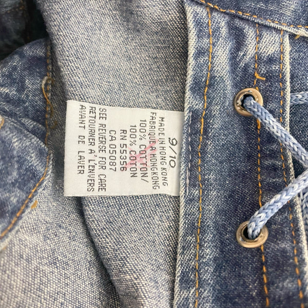 90s Denim Button Up Dress w/ Lace Up Back (6/8)