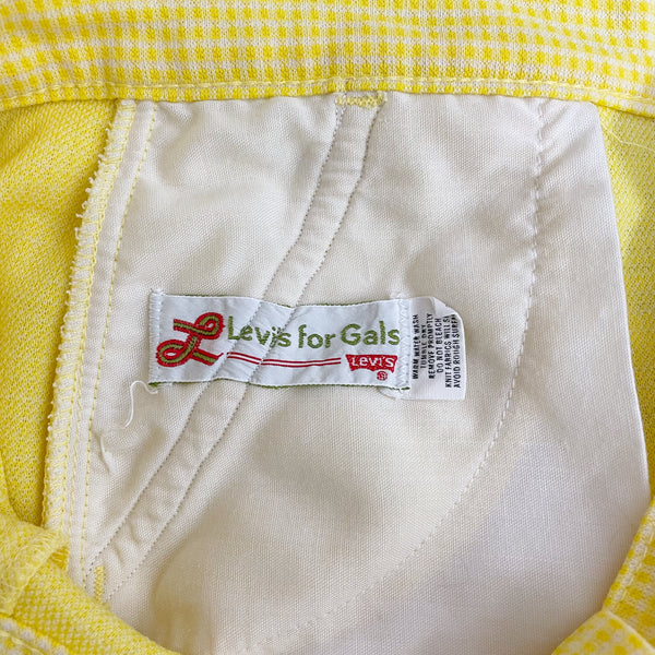 70s LEVI'S FOR GALS YELLOW PLAID BELLBOTTOMS (30)