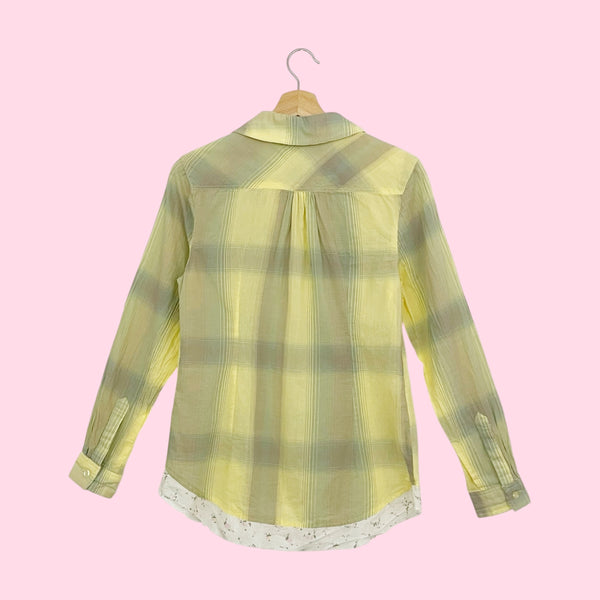 PASTEL YELLOW PLAID BLOUSE (S)