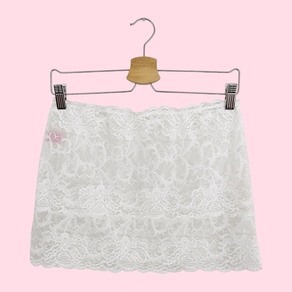 WHITE LACE LINGERIE SKIRT (L)