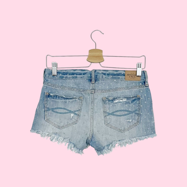 ABERCROMBIE GLITTER DOT DENIM SHORTS (24)