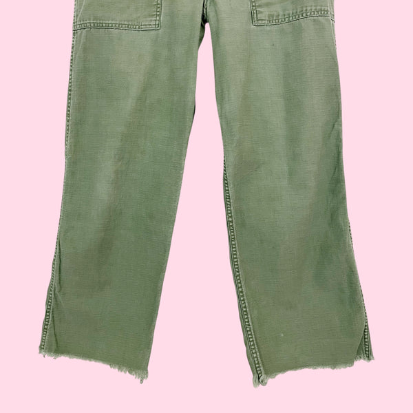60S OG-107 GREEN MILITARY FATIGUE PANTS (29)