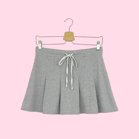 LIGHT GRAY PLEATED MINI SKIRT (M)