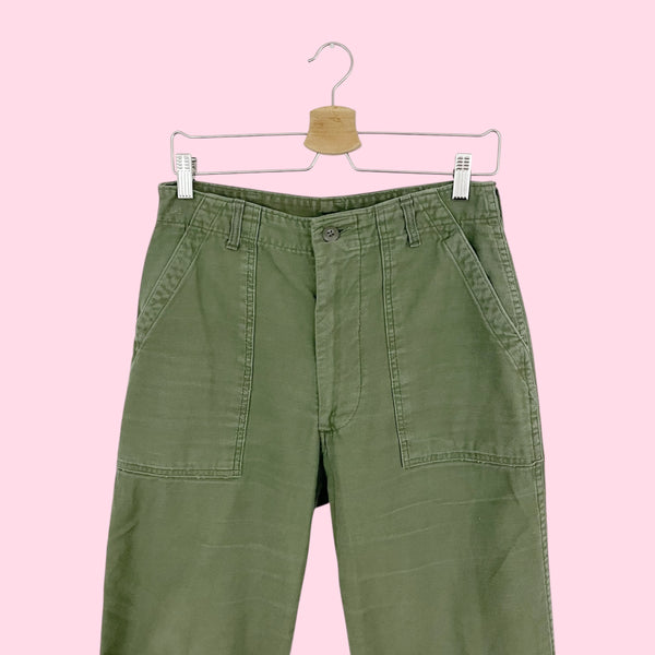 60S OG-107 GREEN MILITARY FATIGUE PANTS (28)