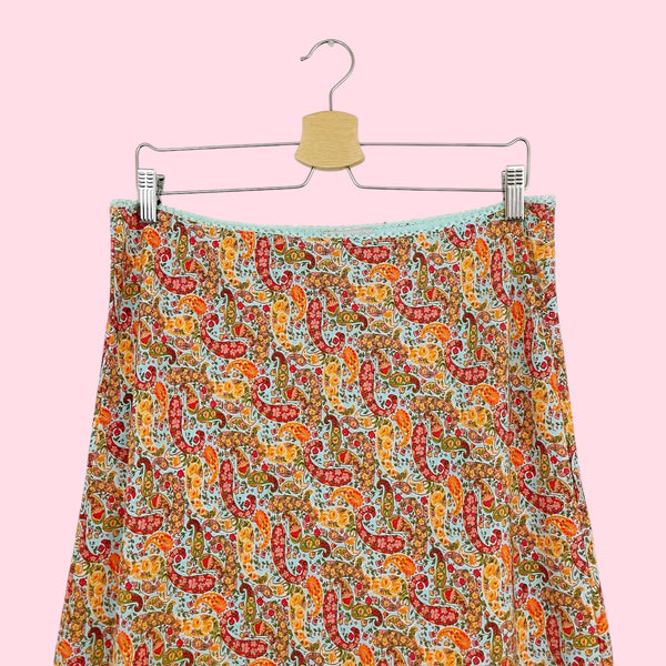 PASTEL PAISLEY MIDI SKIRT (XL/XXL)