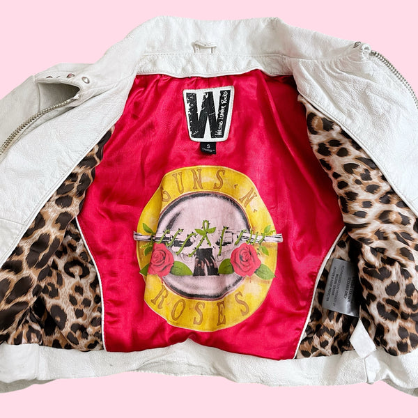 WILSON'S LEATHER GUNS N' ROSES CROPPED MOTO JACKET (S)