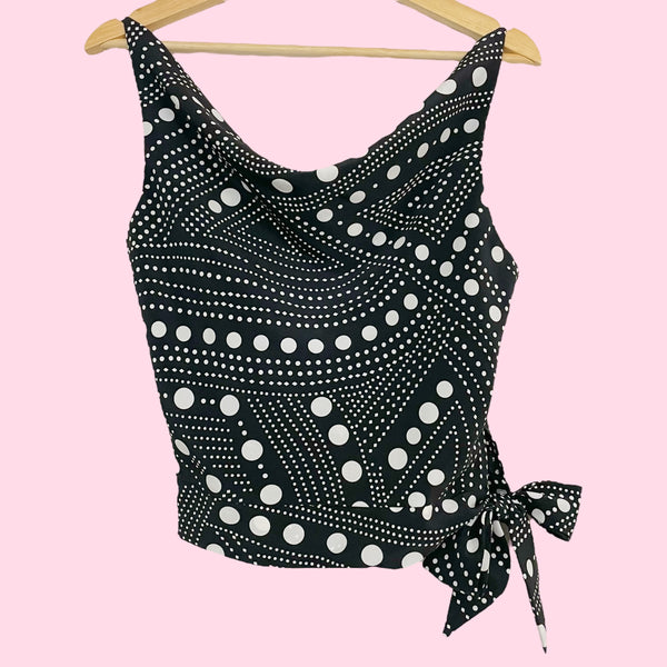 POLKA DOT COWL NECK TANK (M)