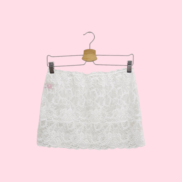 WHITE LACE LINGERIE SKIRT (L)