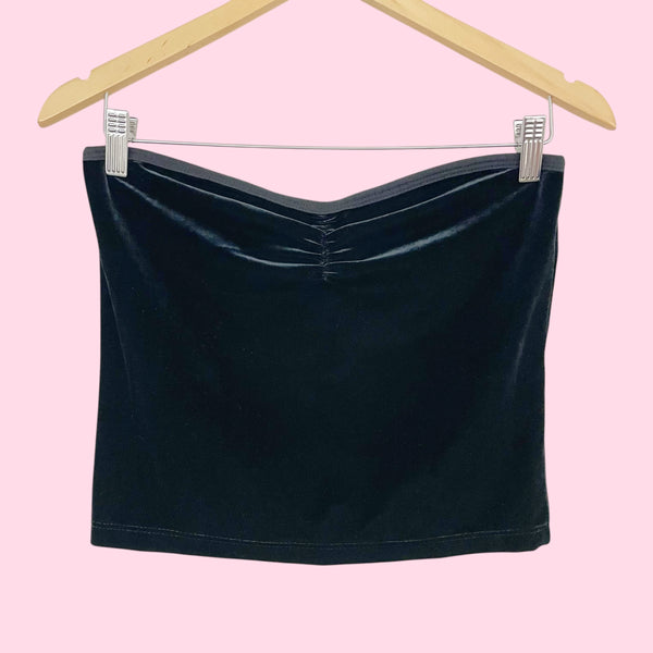 BLACK VELVET TUBE TOP (M)