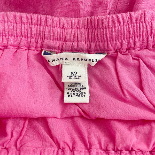 PINK + WHITE OMBRE LINEN MIDI SKIRT (XS/S)