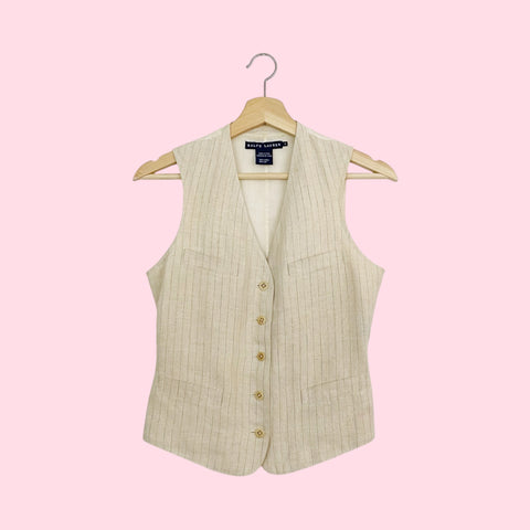 RALPH LAUREN LINEN PINSTRIPE VEST (4)