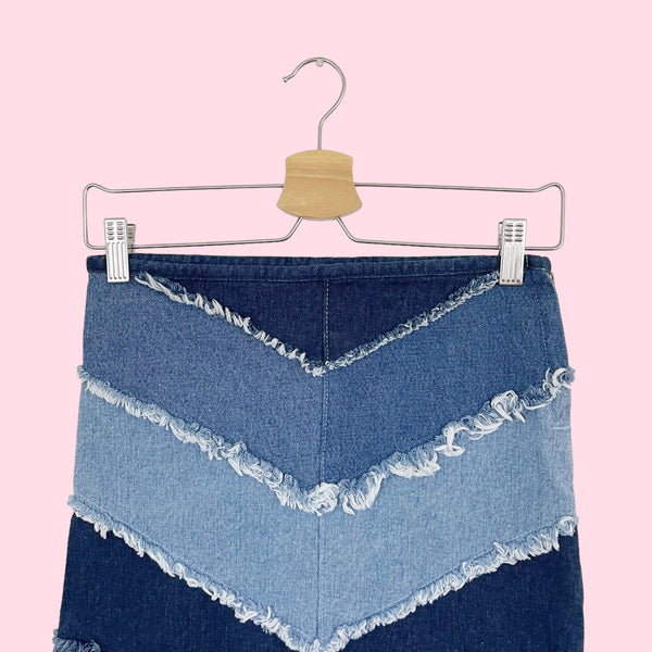 DENIM PATCHWORK SKIRT (XXS)