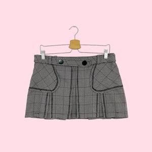 PLAID PLEATED MINI SKIRT (M/L)