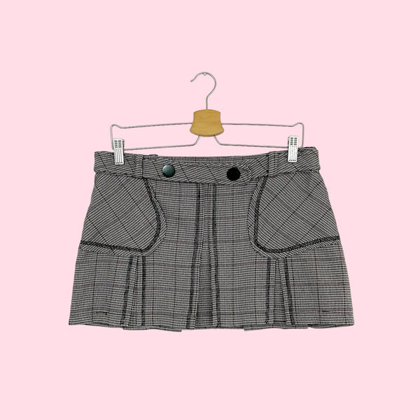 PLAID PLEATED MINI SKIRT (M/L)