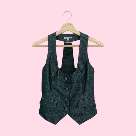 Y2K DARK DENIM VEST (XS)