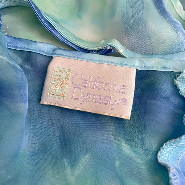 Blue + Green Tie Dye Babydoll Top (M)