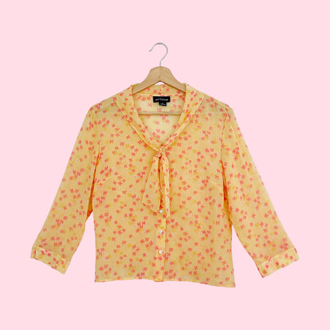 FLORAL SILK SHEER BLOUSE (8)