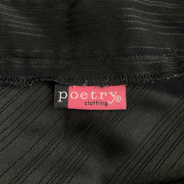 Y2K BLACK STRIPED PLEATED MICRO MINI SKIRT (S)